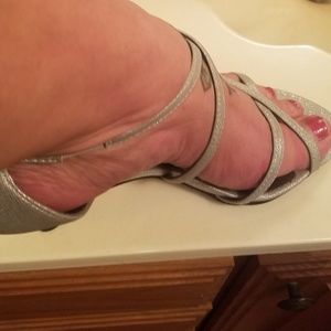 Silver dance dress shoes